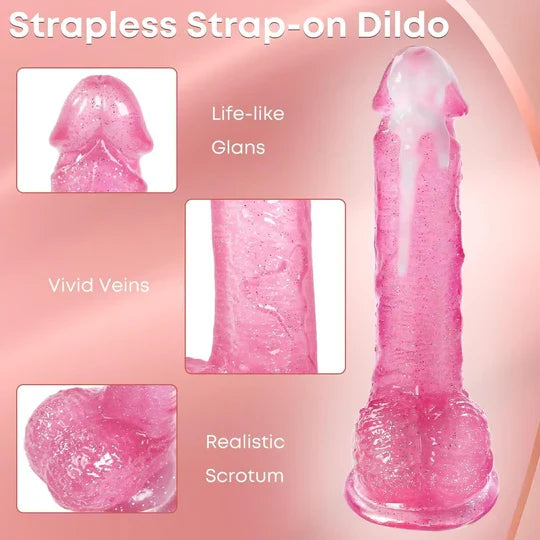 Realistic Dildos Adult Sex Toys - 7.9” Strapless Strap-On G Spot Dildos with Strong Suction Cup